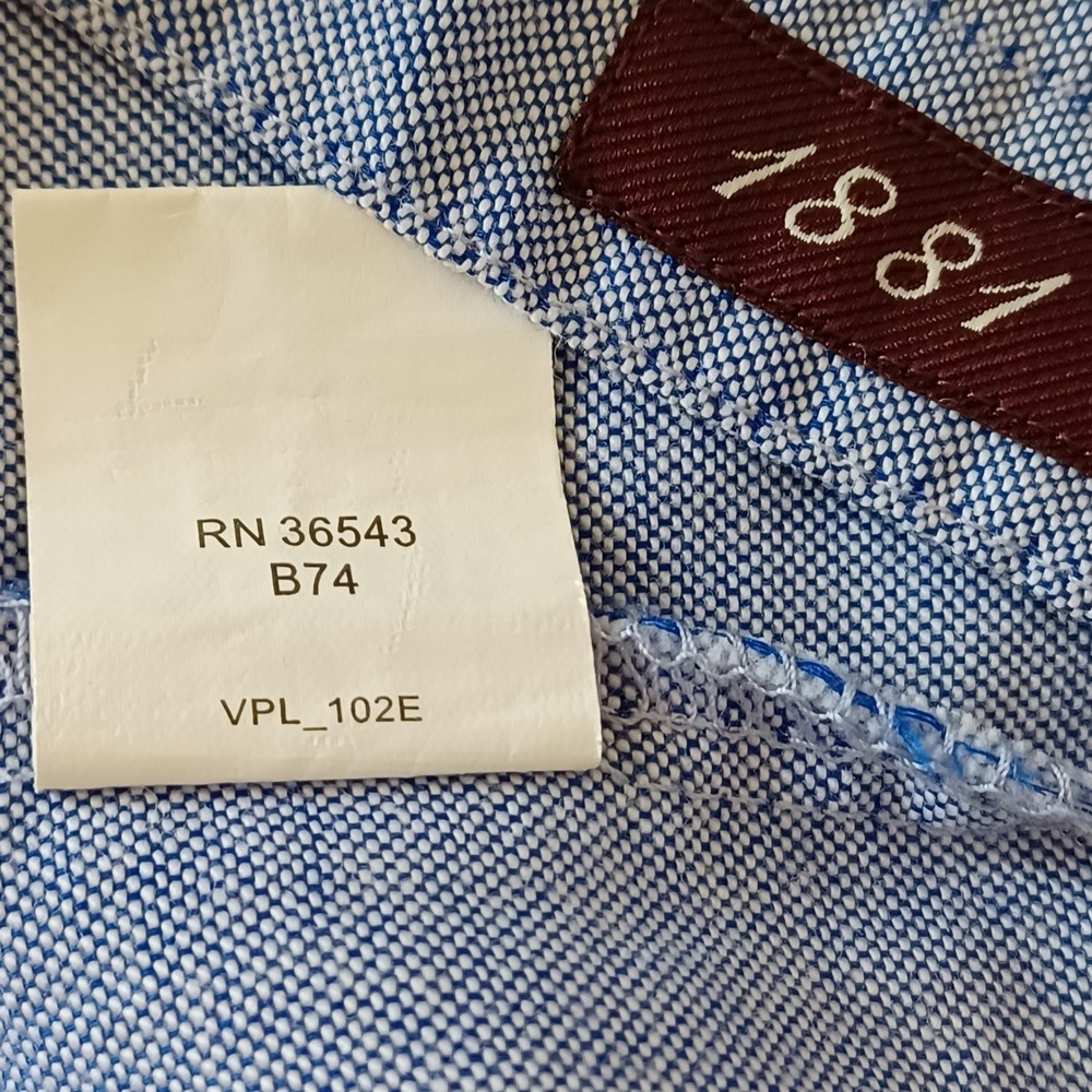 Van Heusen Originals Mens Classic Fit Blue Oxford Button Down Shirt M 15-15.5 - Picture 7 of 11